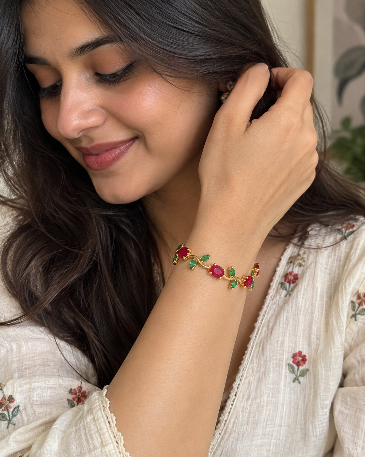 Tulip Ruby & Emerald Bracelet