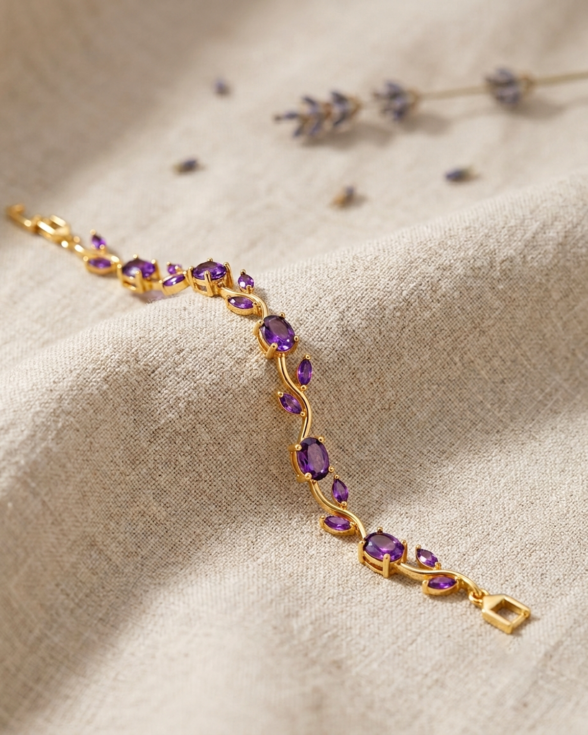 Tulip Amethyst Crystal Bracelet