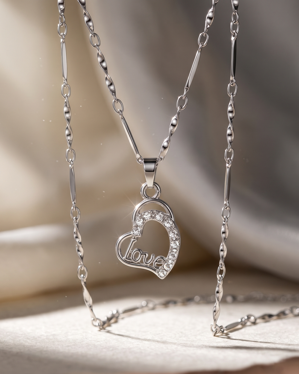 Love Lock Charm Necklace (Anti Tarnish)