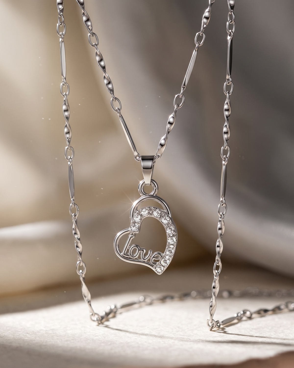 Love Lock Charm Necklace (Anti Tarnish)