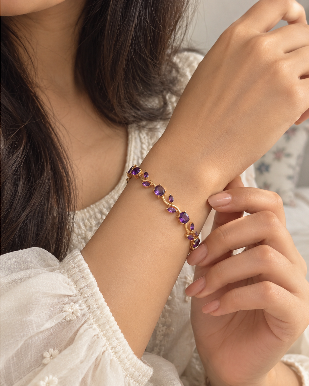Tulip Amethyst Crystal Bracelet