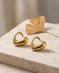 Golden Heart Hoops (Anti Tarnish)