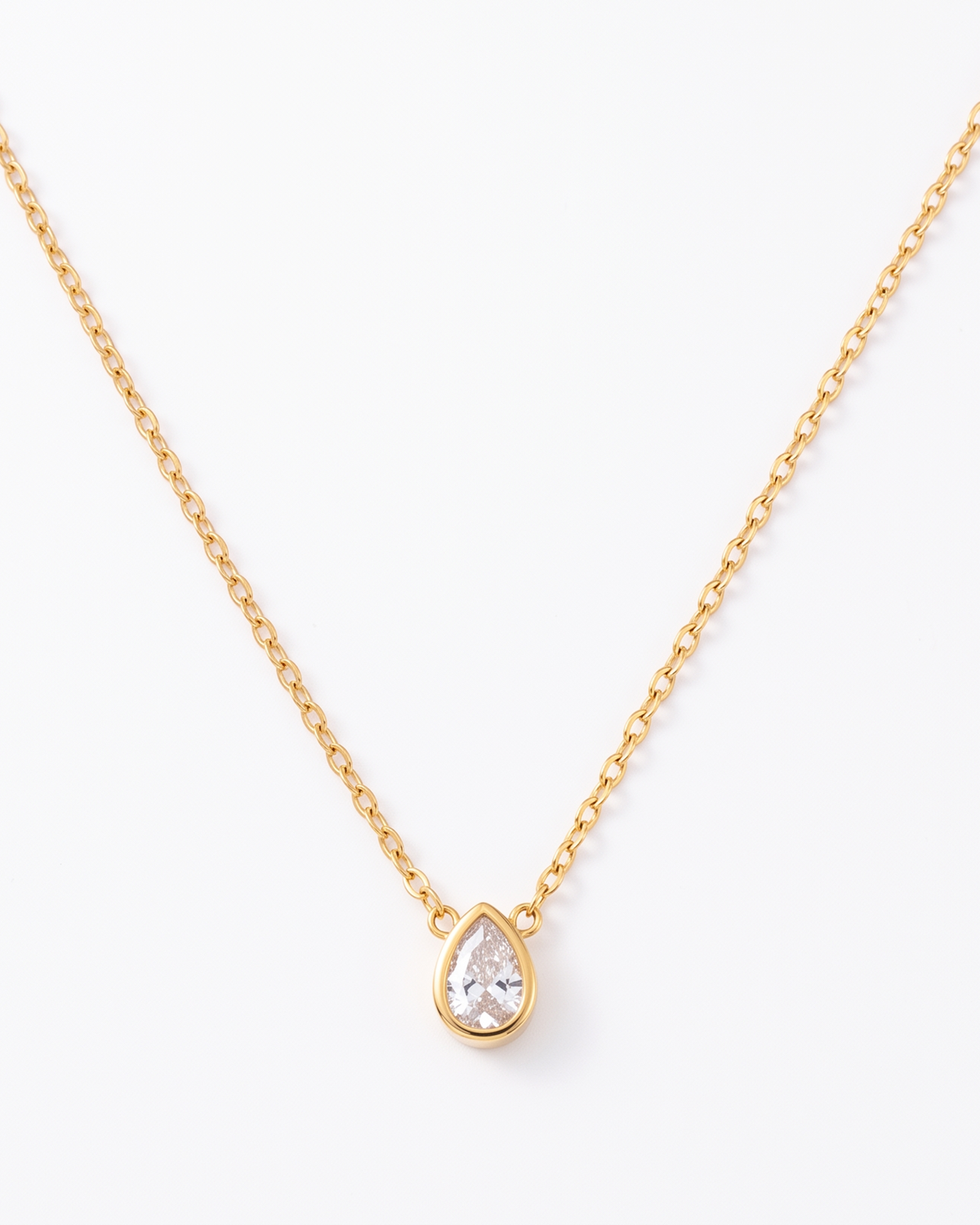Teardrop Crystal Necklace (Anti Tarnish)