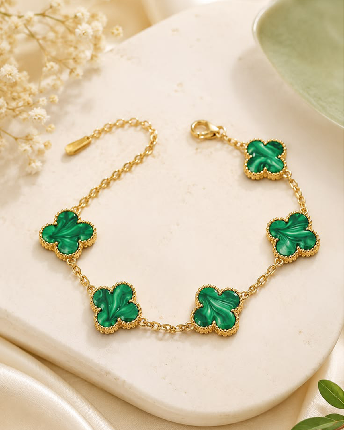 Clover Green Anti-Tarnish Bracelet