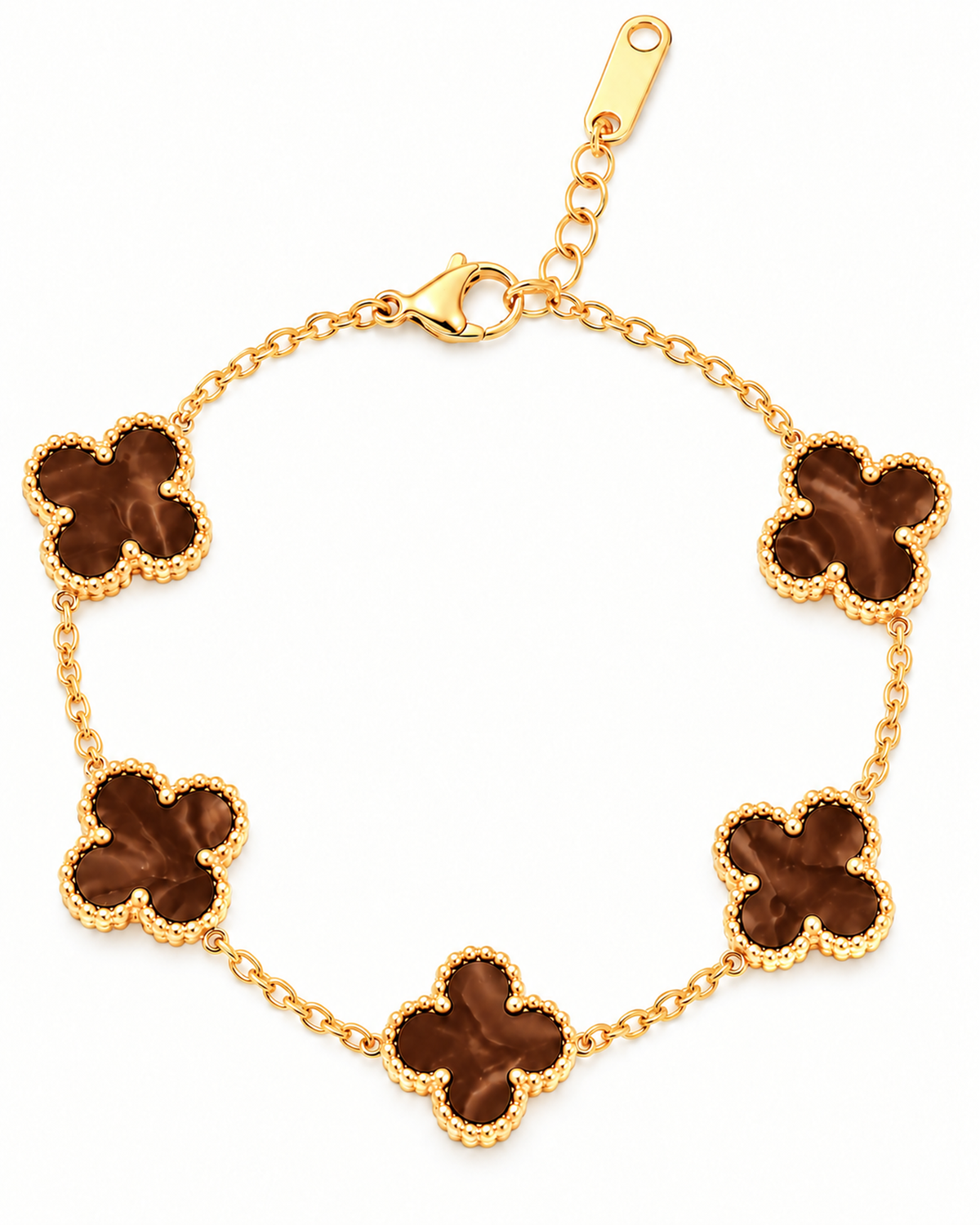 Brown Clover Link Bracelet