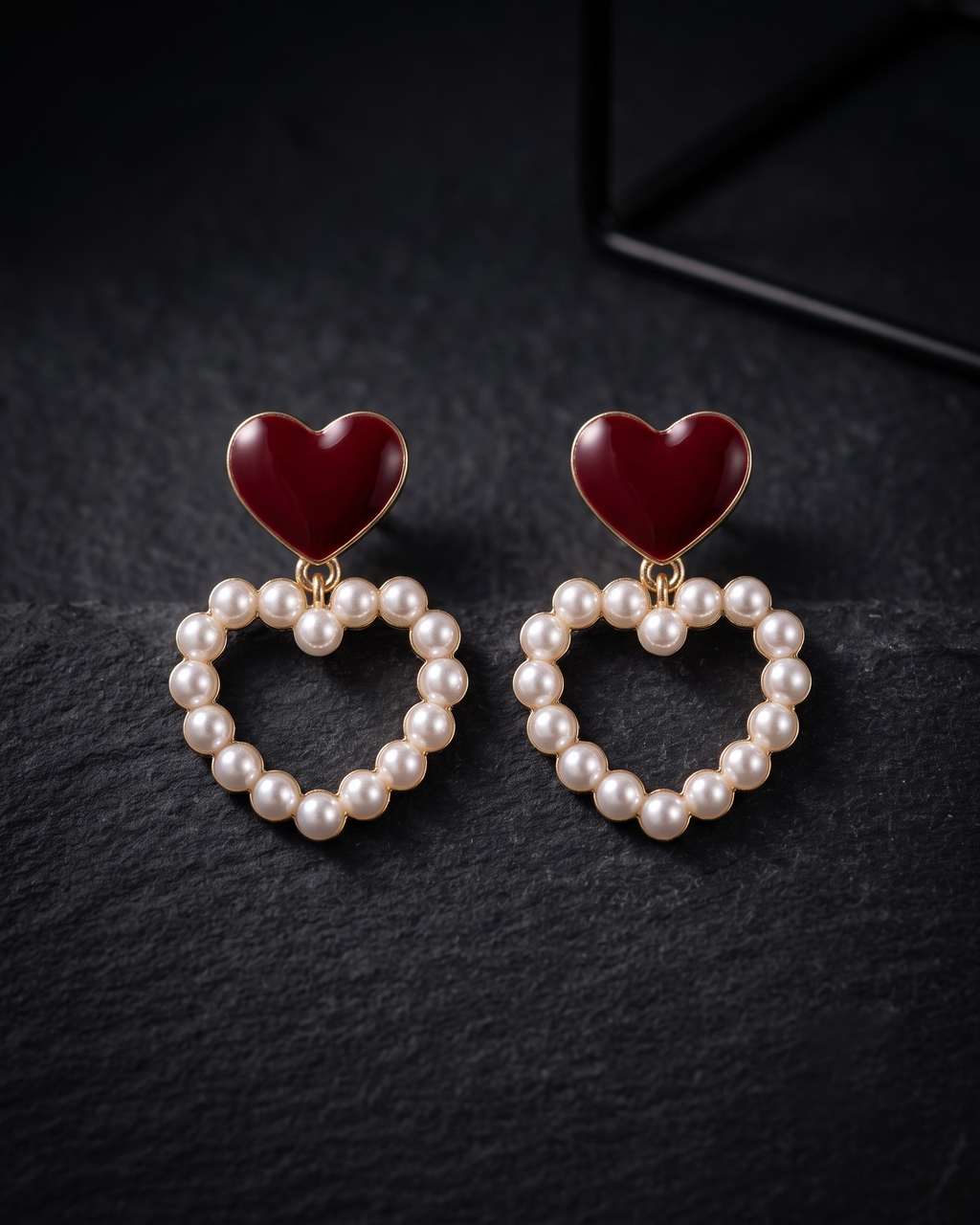 Ruby Heart Earring