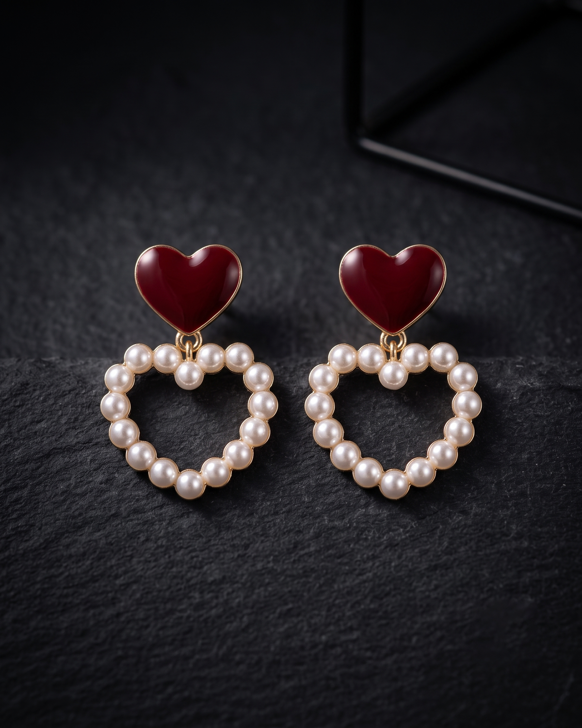 Ruby Heart Earring