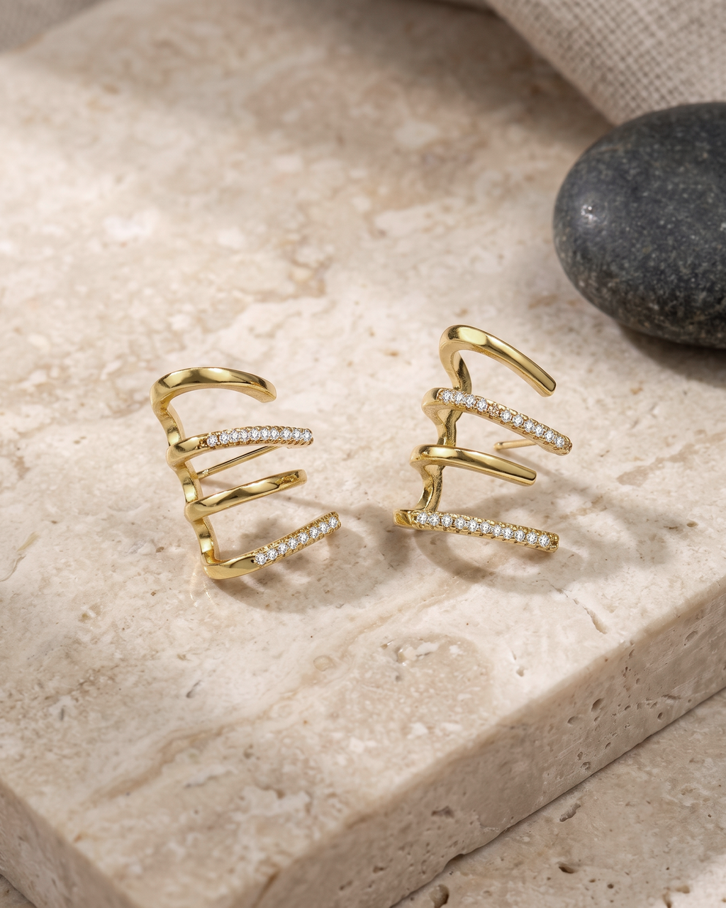 Gold Spiral Ear Cuff Earring