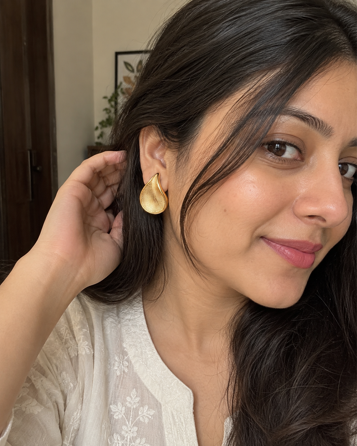 Textured Teardrop Earrings (Anti Tarnish)