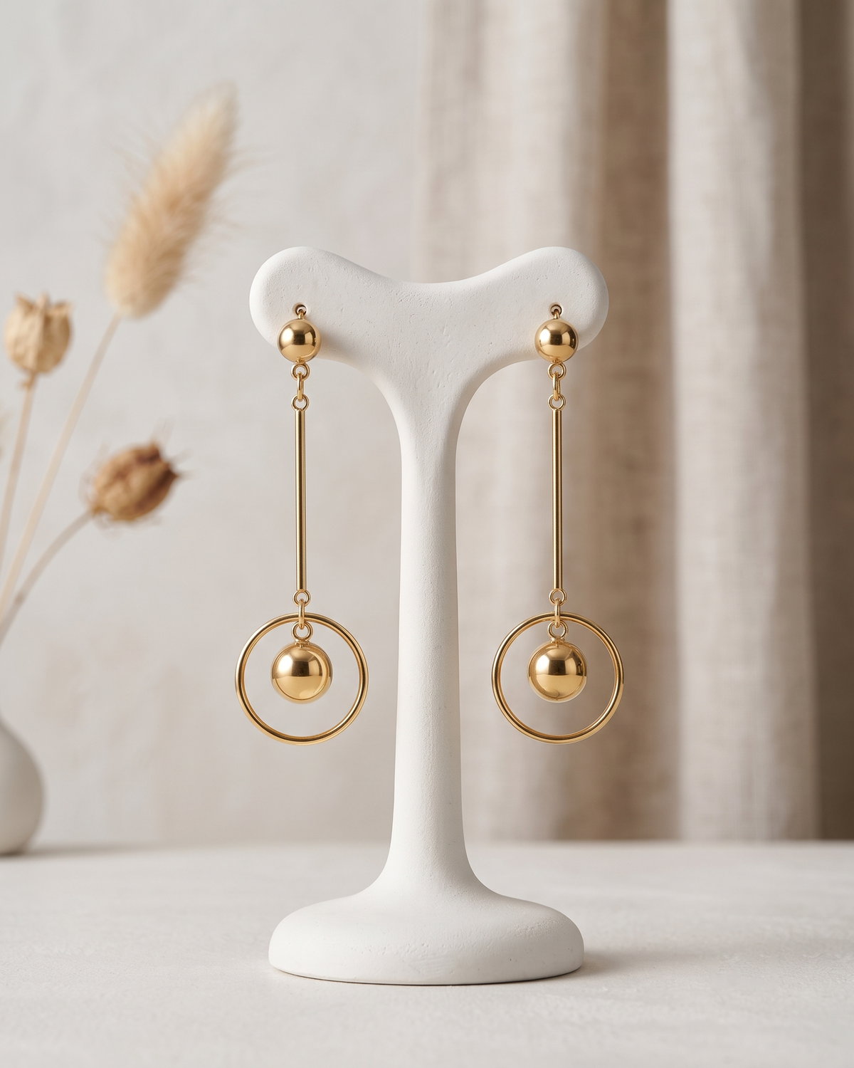 Elegant Circle Drop Earrings