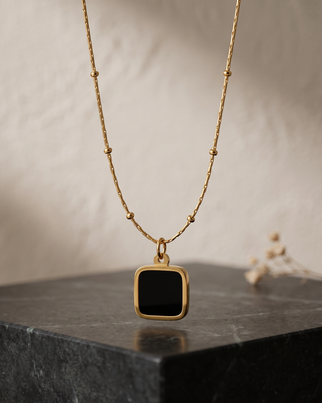 Black Onyx Beaded Necklace