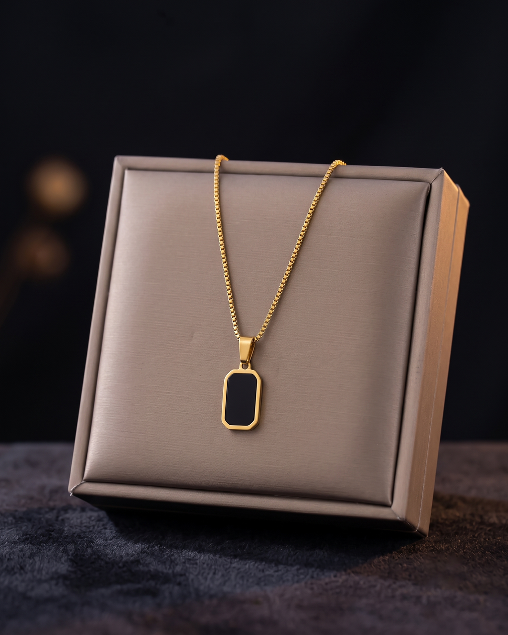 Black Onyx Necklace (Anti Tarnish)