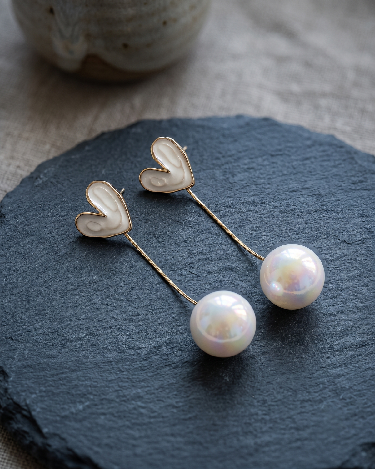 Pearl Heart Earring