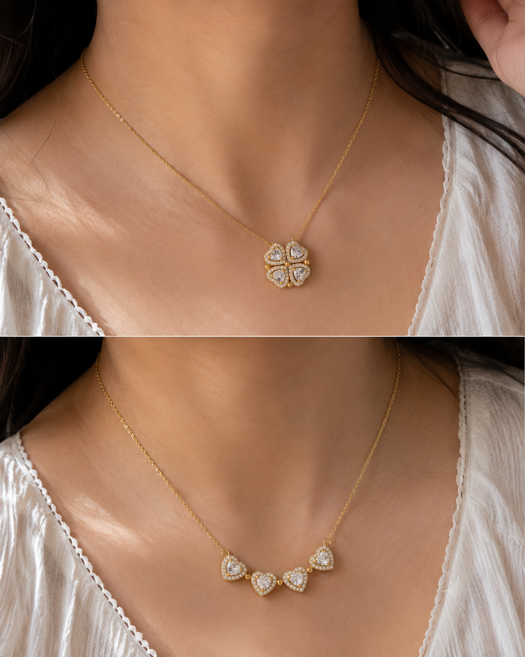 Four Heart Clover Necklace (Anti Tarnish)