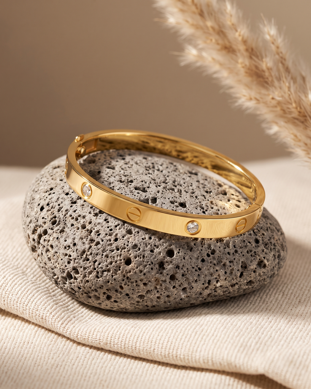 Classic Crystal Screw Bangle Bracelet