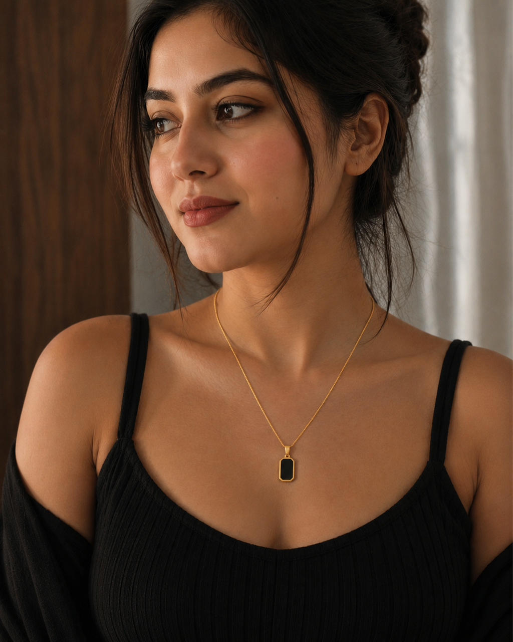 Black Onyx Necklace (Anti Tarnish)