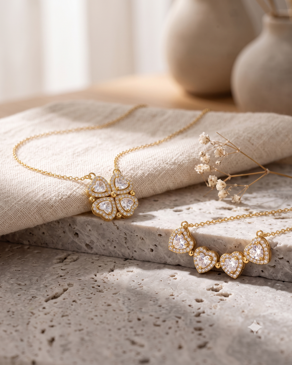 Four Heart Clover Necklace (Anti Tarnish)