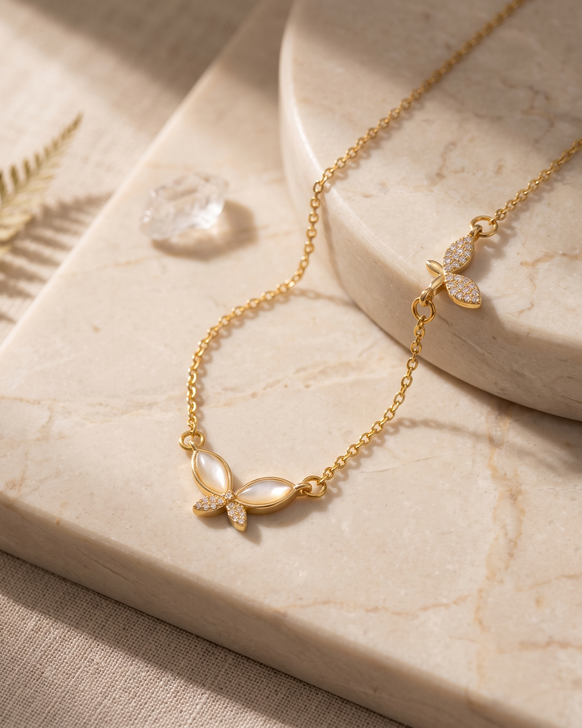 Butterfly Pearl Necklace (Anti Tarnish)