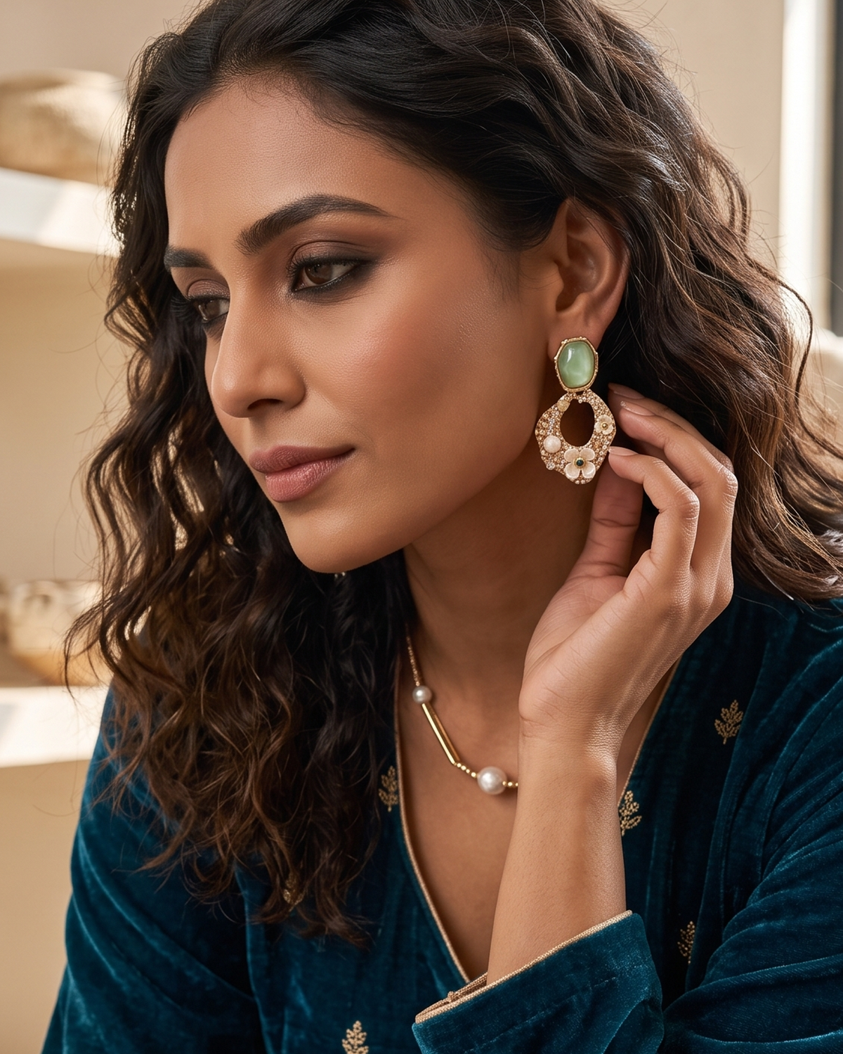 Emerald Bloom Earring