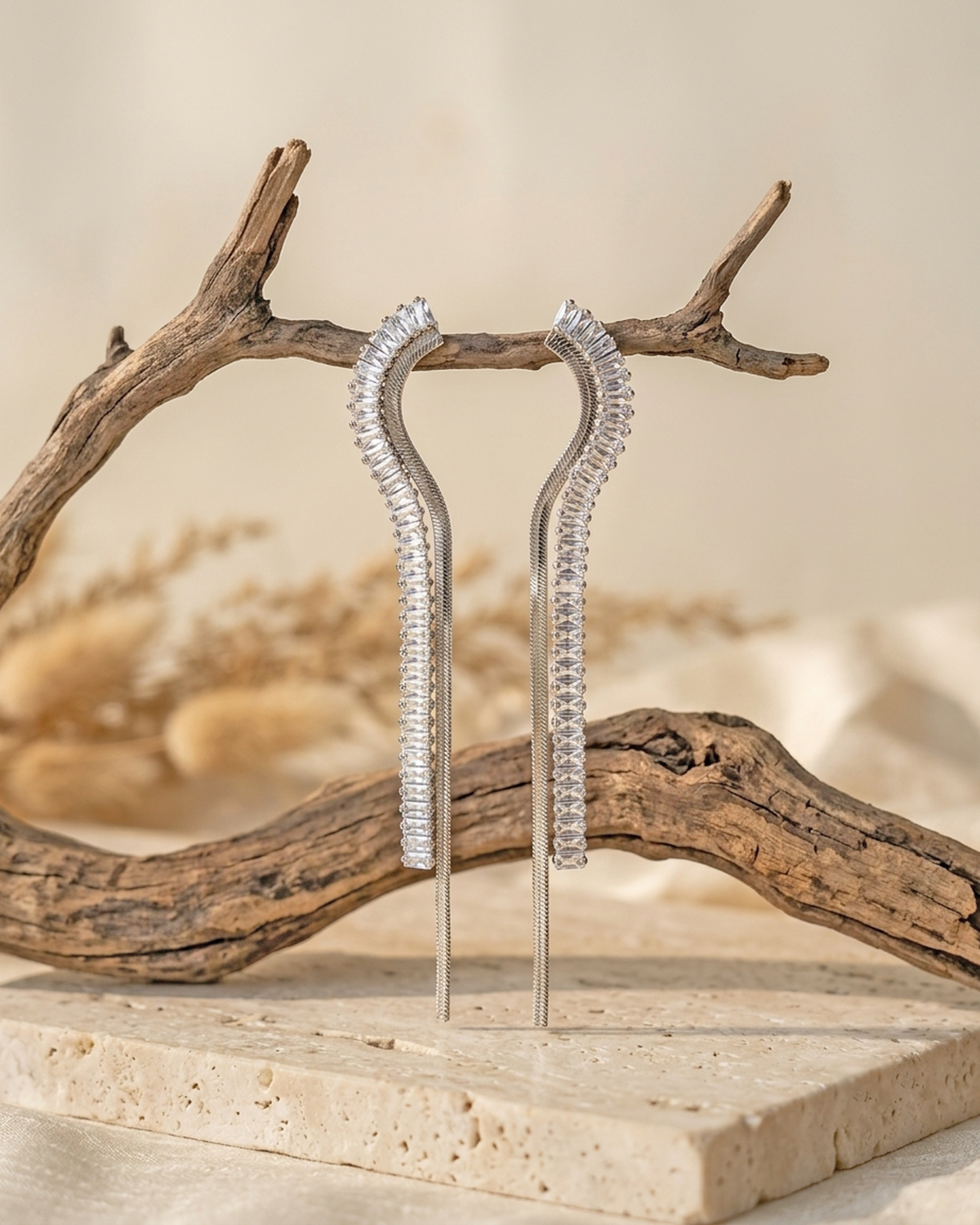 American Diamond Long Drop Earrings