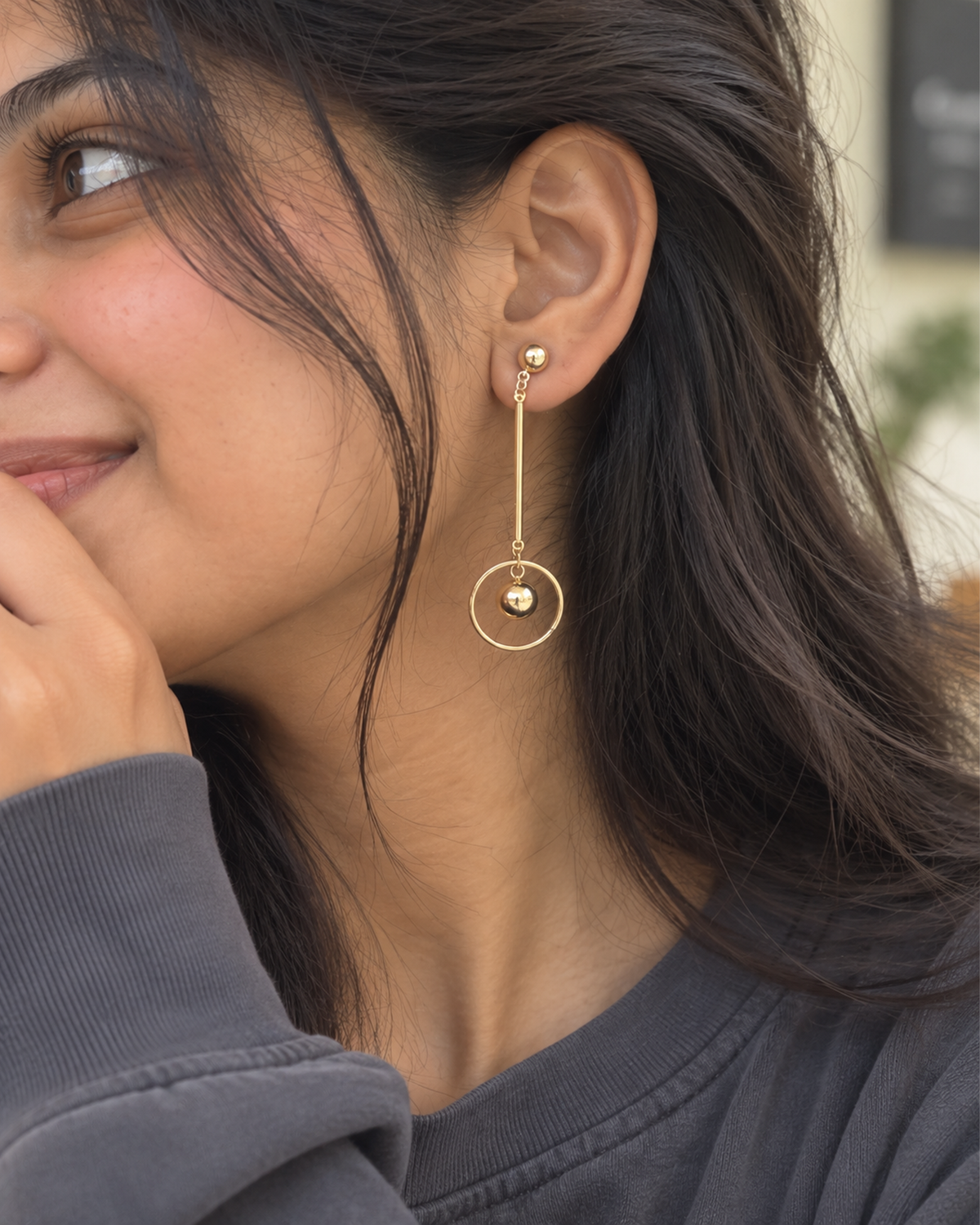 Elegant Circle Drop Earrings
