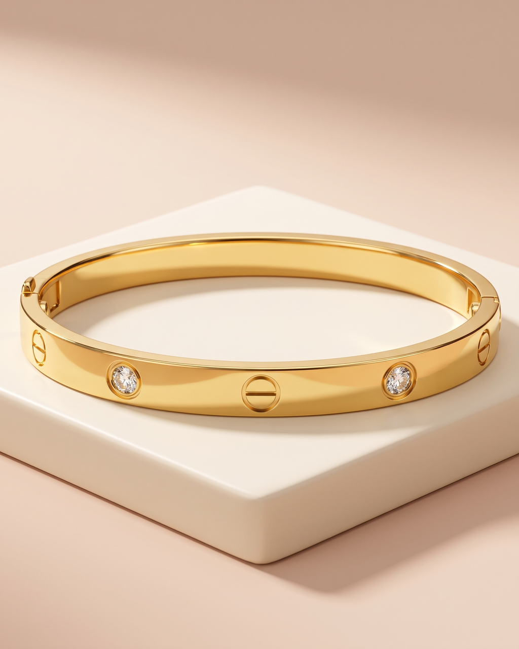 Classic Crystal Screw Bangle Bracelet