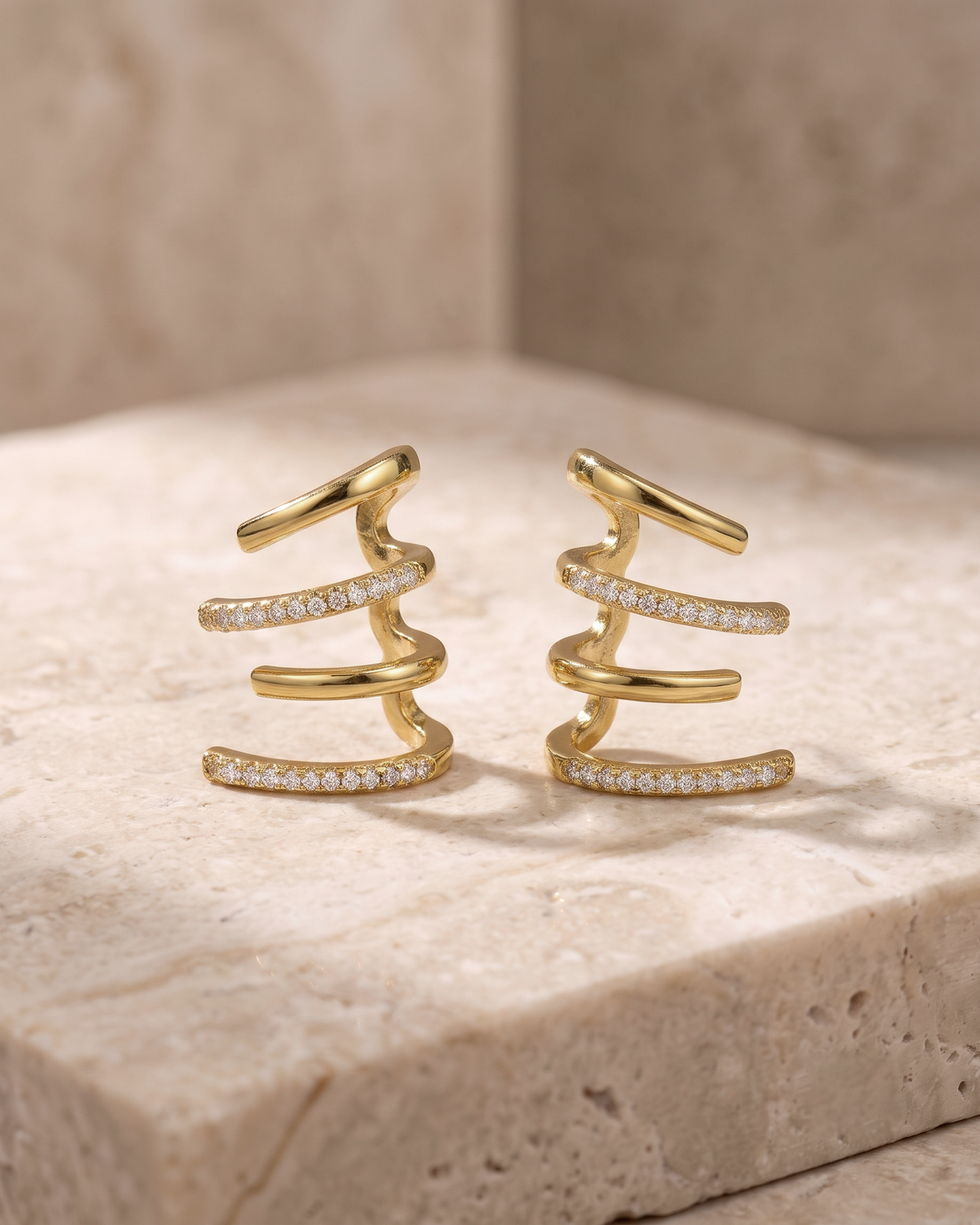 Gold Spiral Ear Cuff Earring
