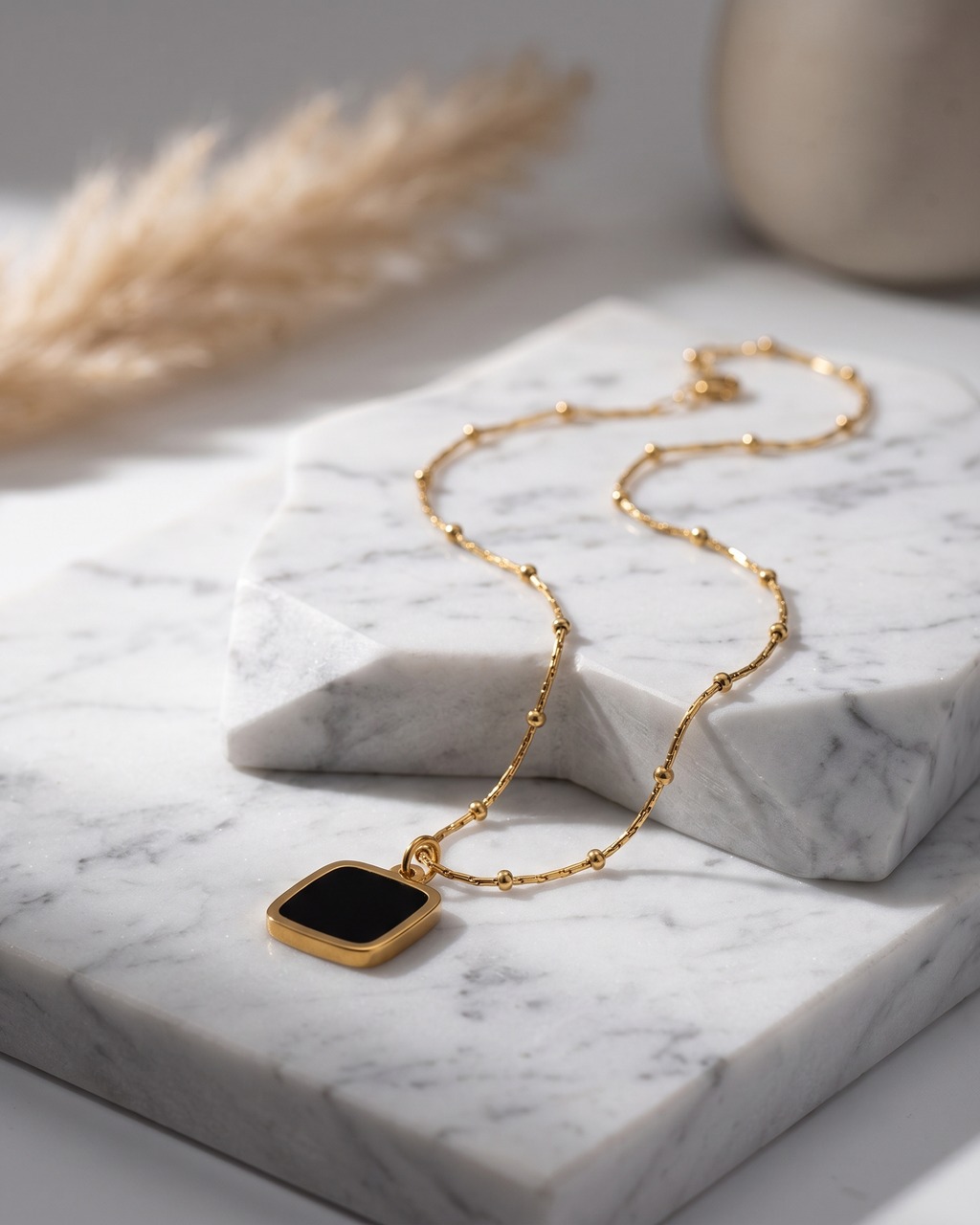Black Onyx Beaded Necklace