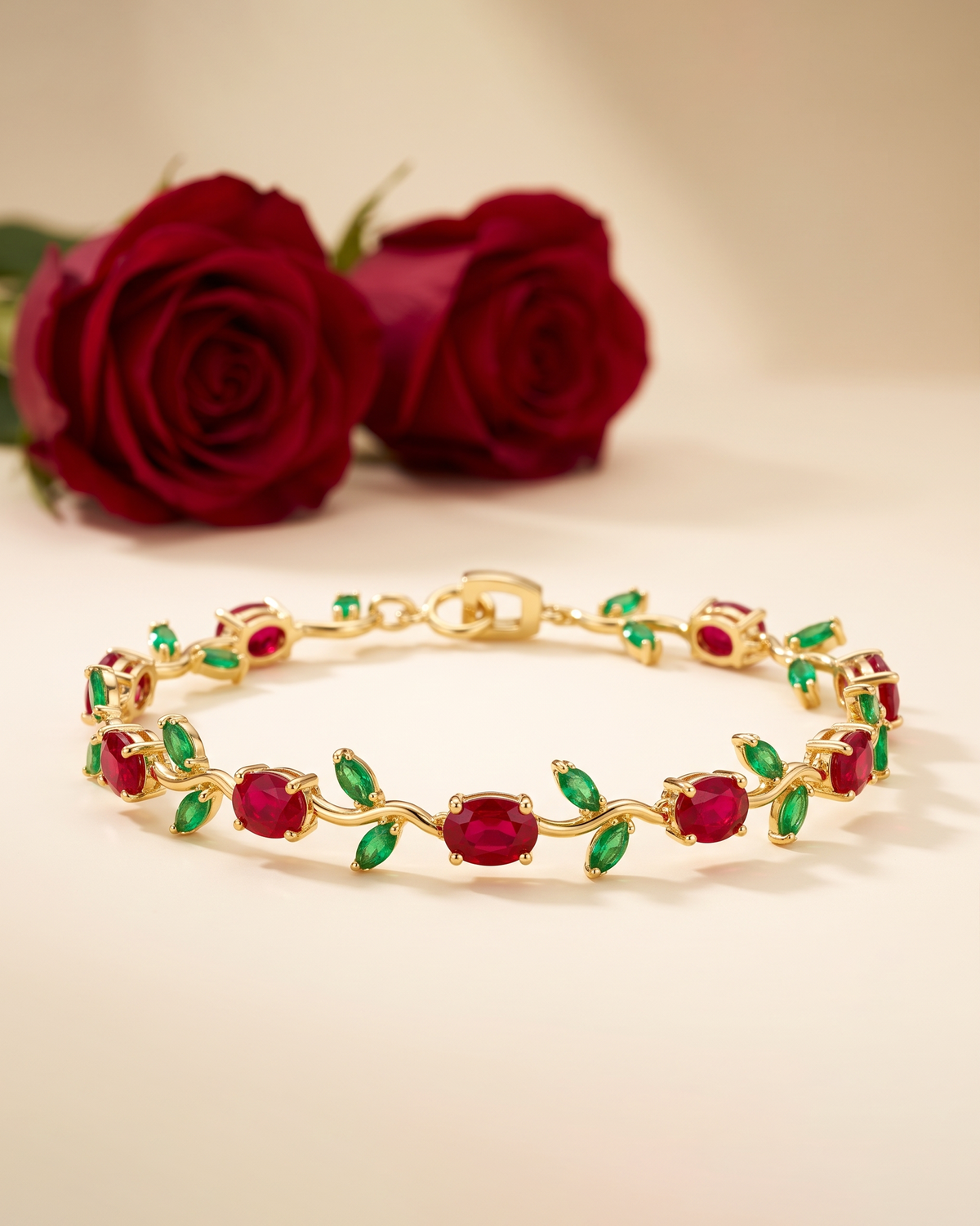 Tulip Ruby & Emerald Bracelet