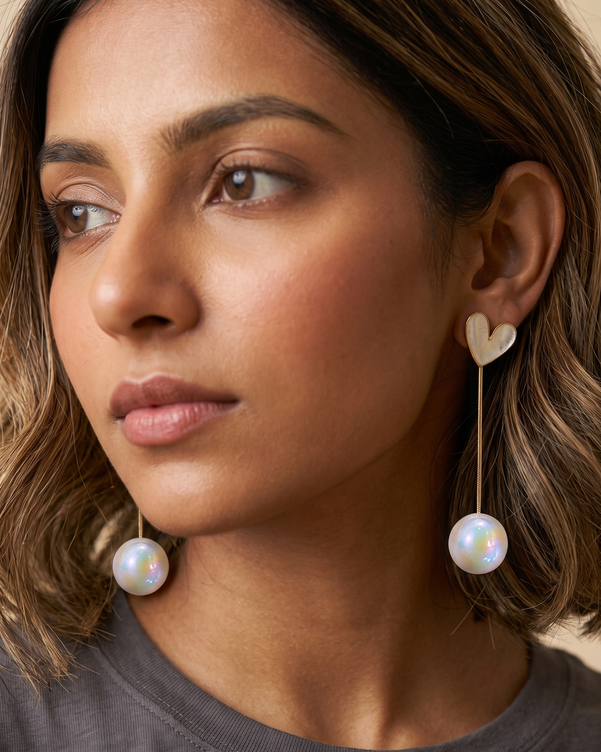 Pearl Heart Earring