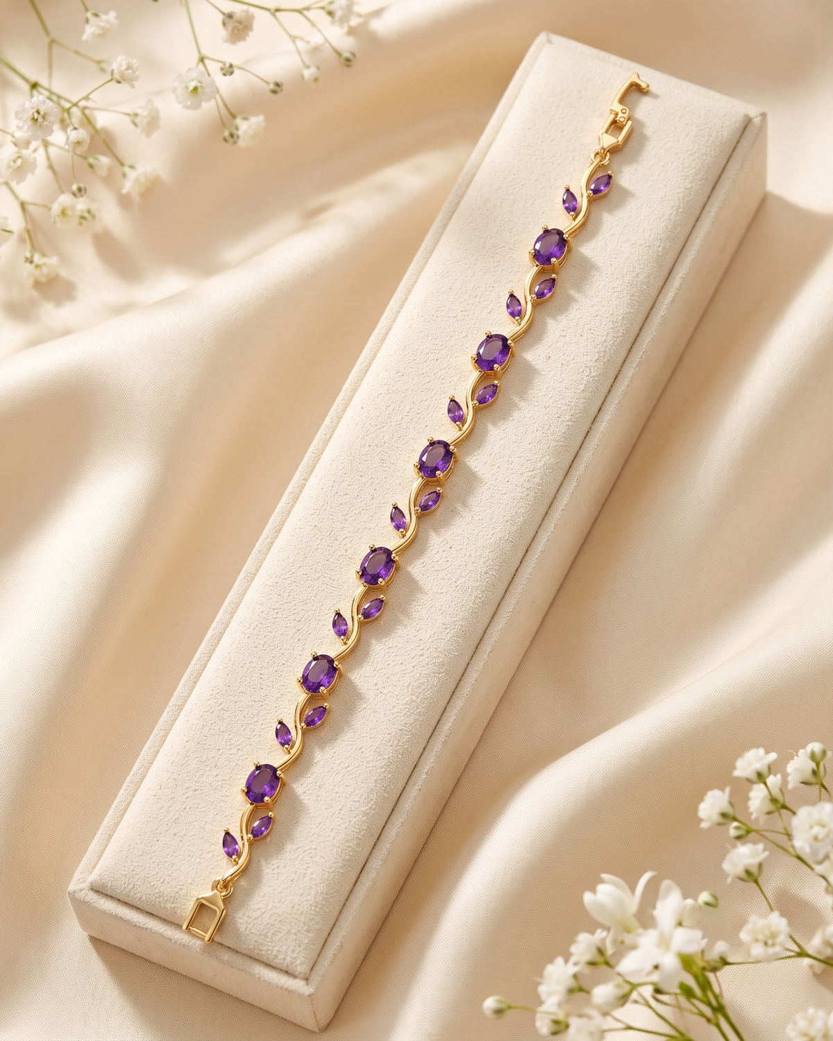 Tulip Amethyst Crystal Bracelet