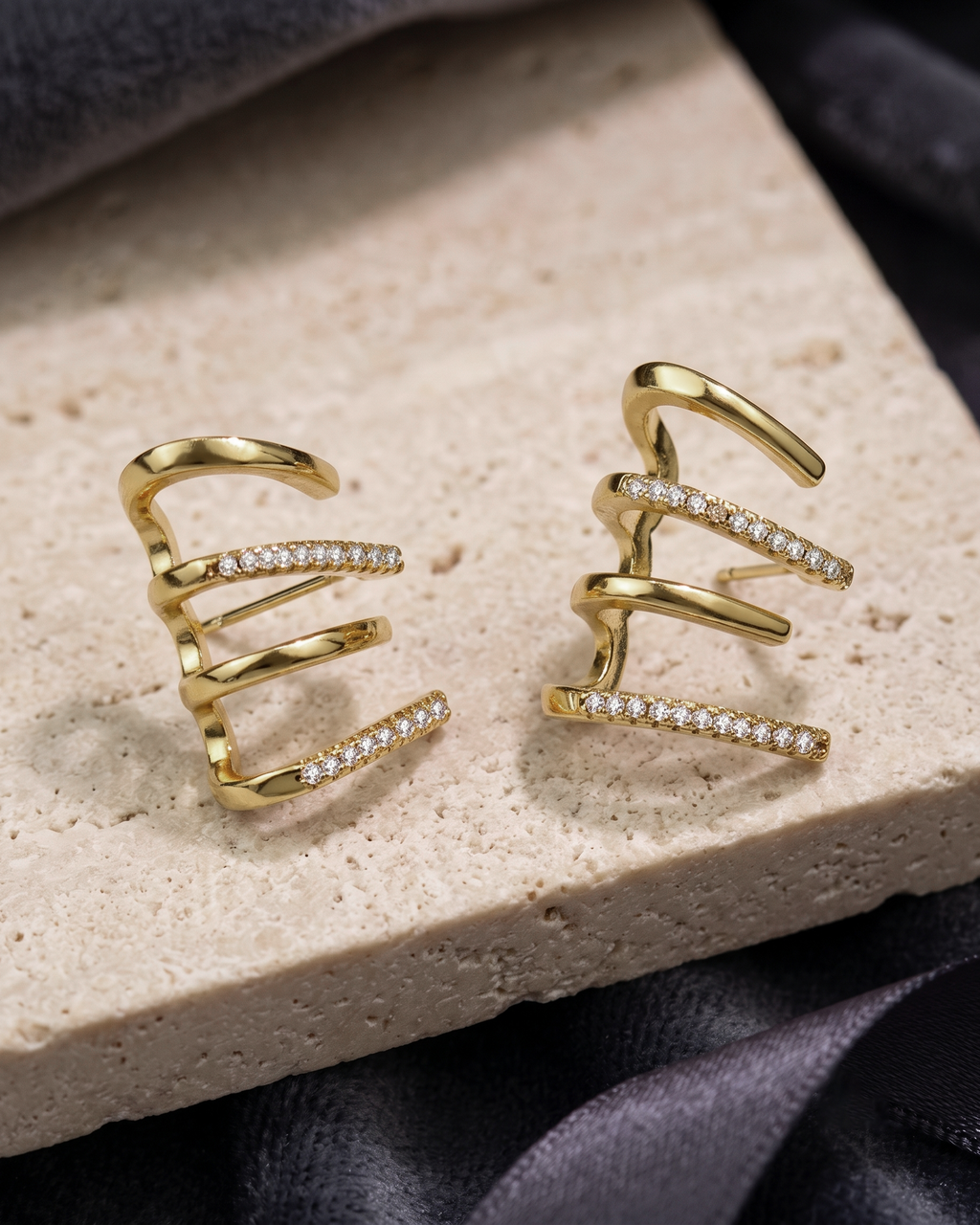 Gold Spiral Ear Cuff Earring