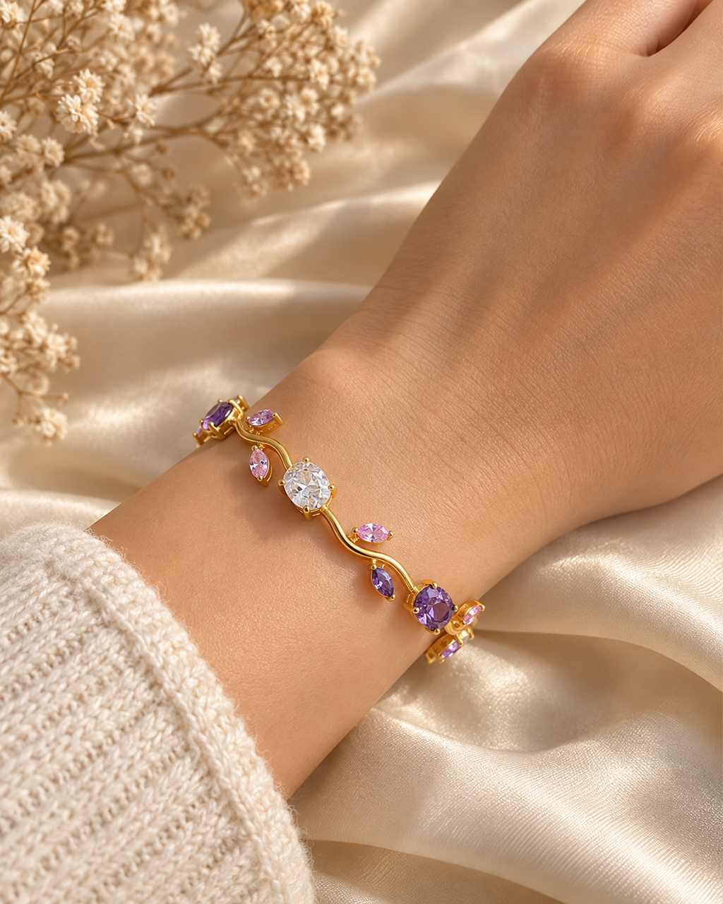 Tulip Amethyst Vine Bracelet