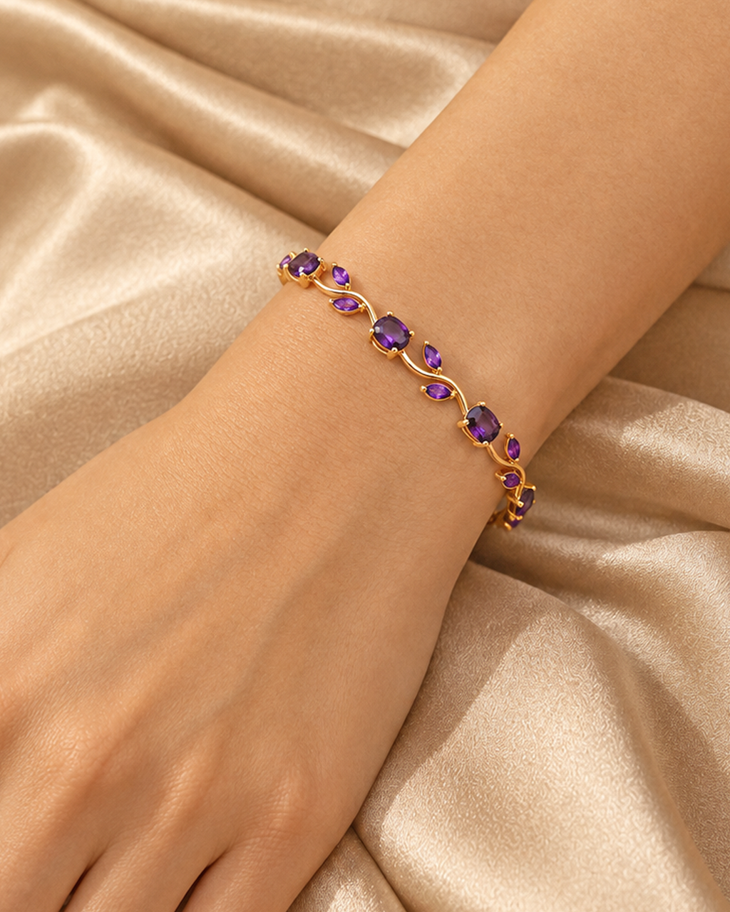 Tulip Amethyst Crystal Bracelet