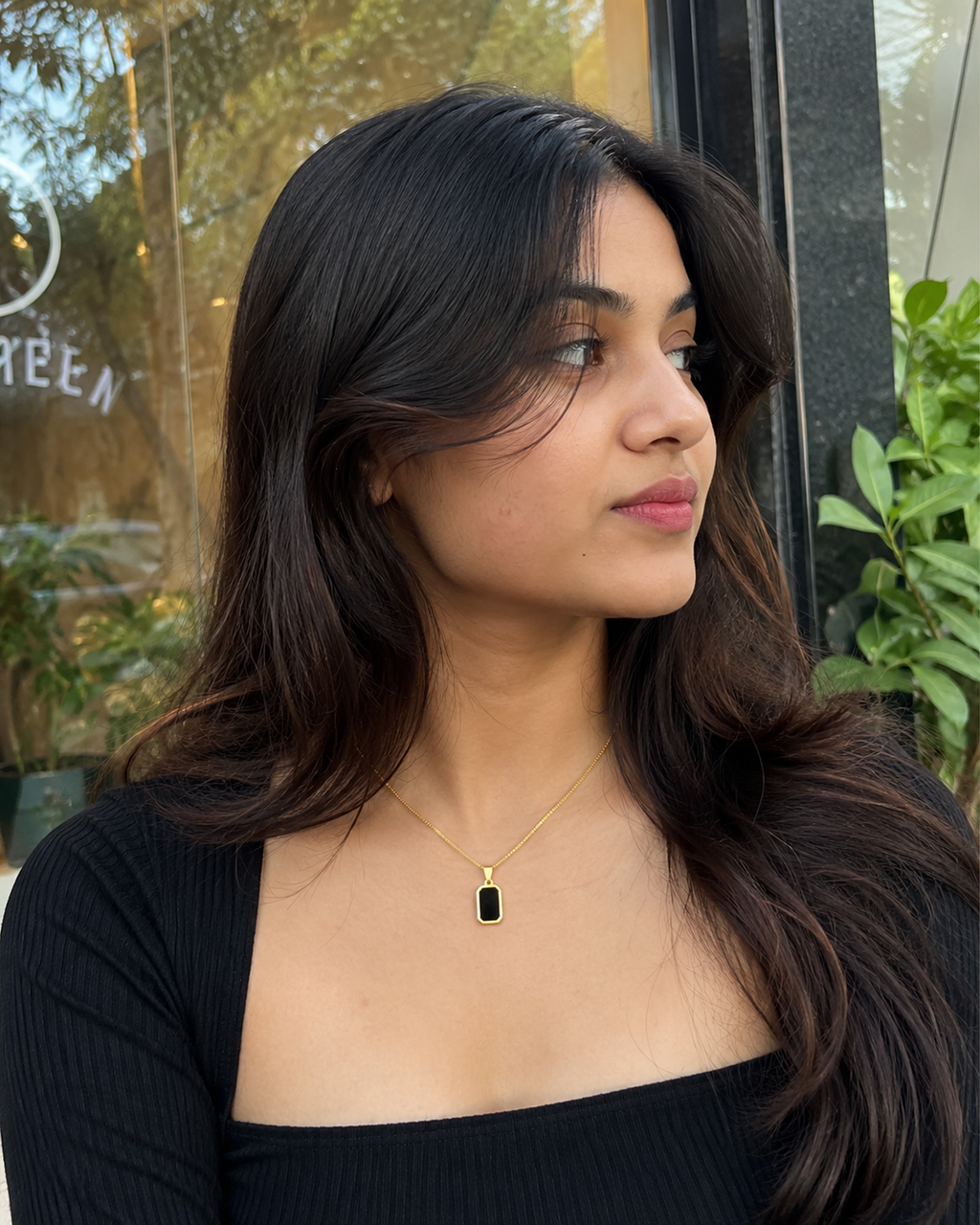 Black Onyx Necklace (Anti Tarnish)