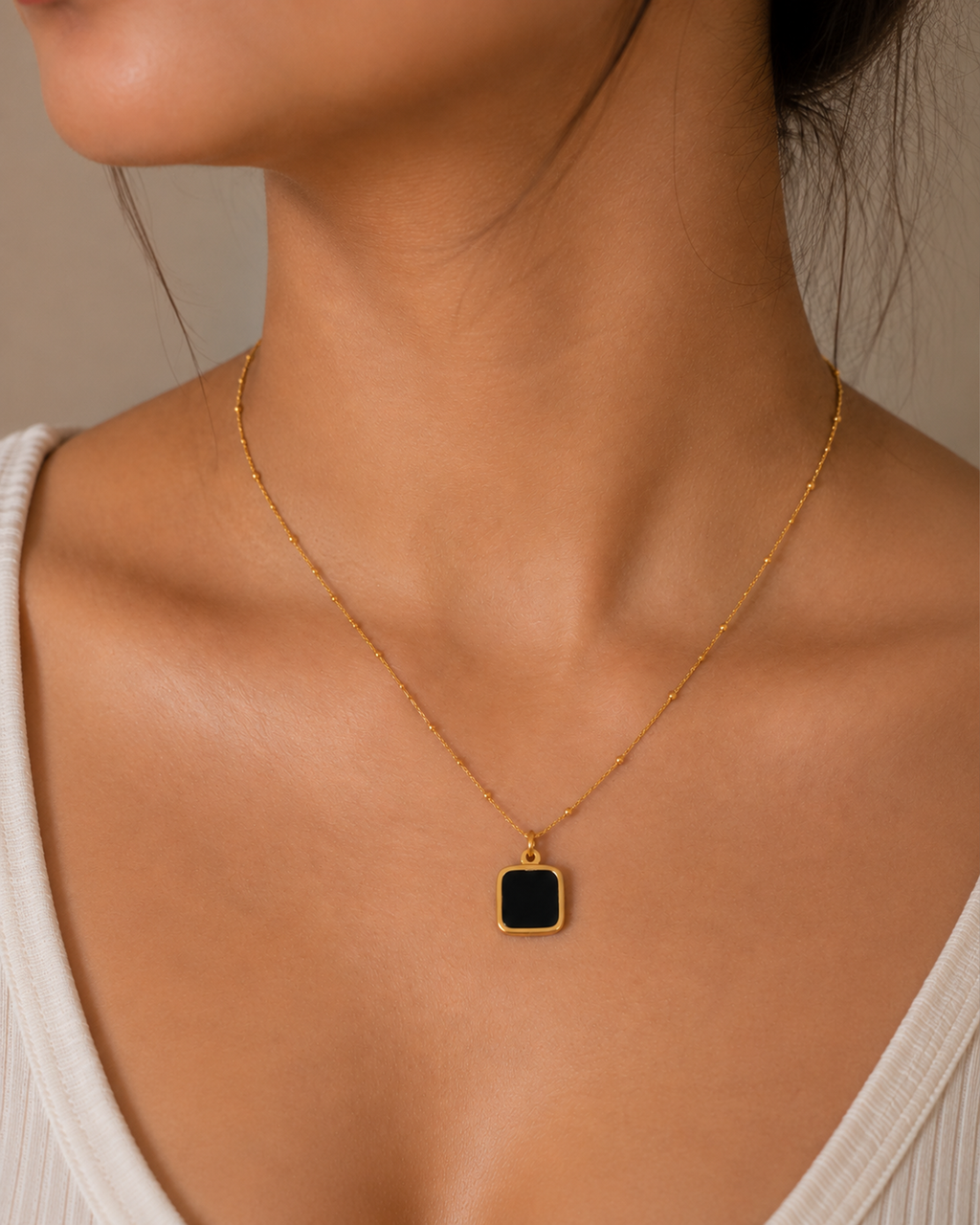 Black Onyx Beaded Necklace
