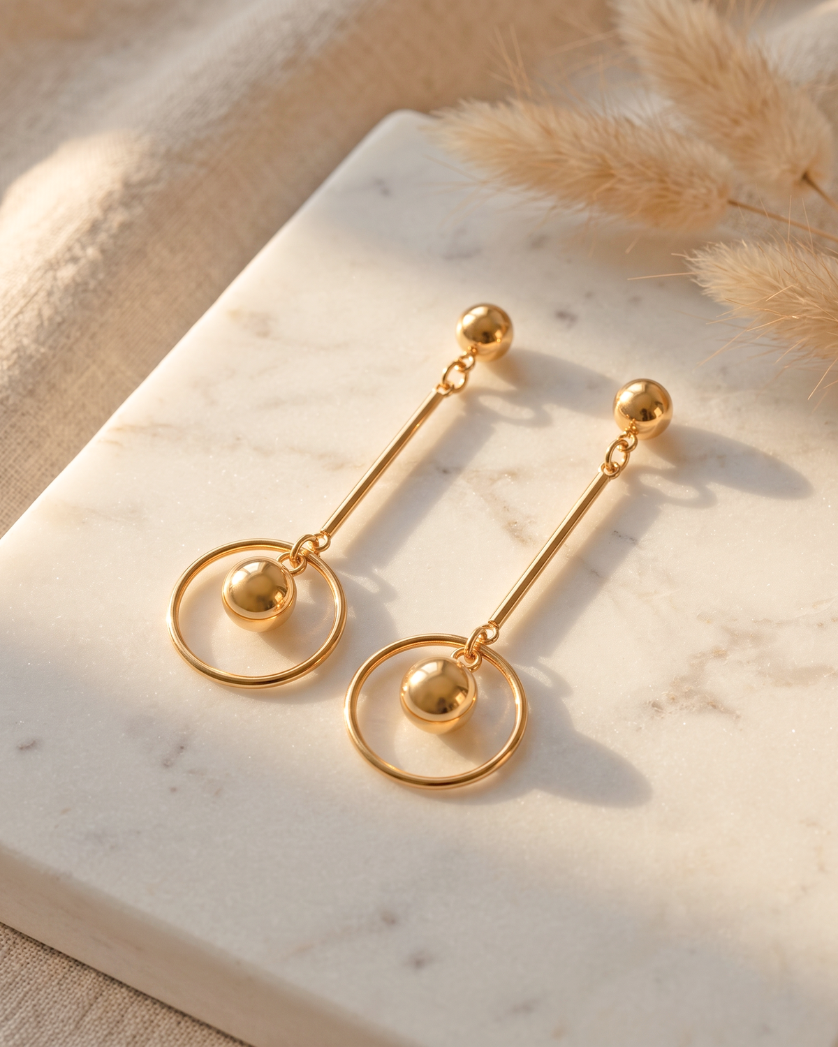 Elegant Circle Drop Earrings