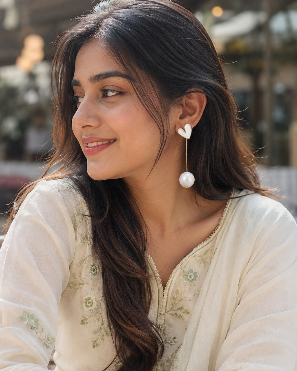 Pearl Heart Earring