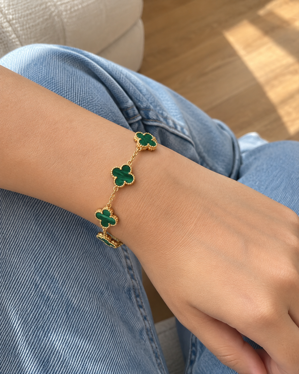 Clover Green Anti-Tarnish Bracelet