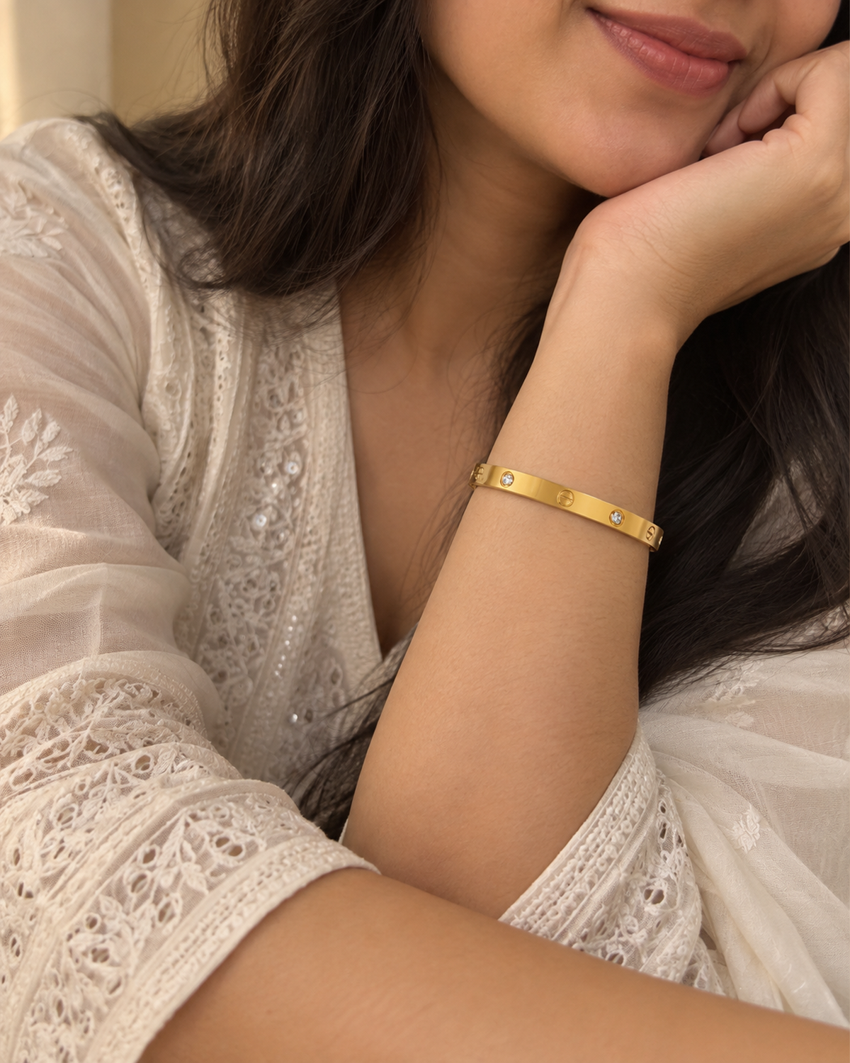 Classic Crystal Screw Bangle Bracelet
