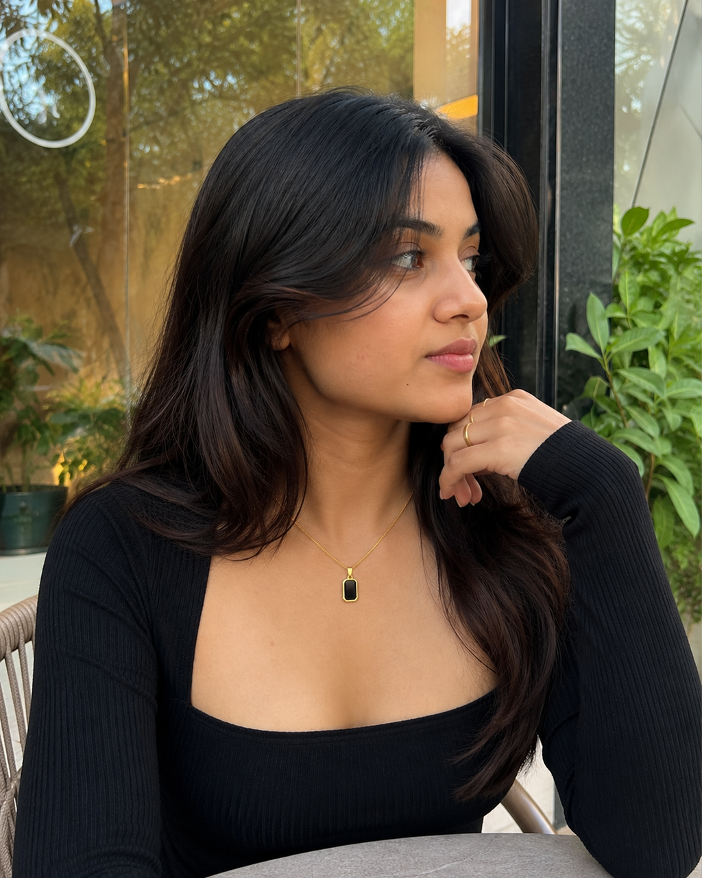Black Onyx Necklace (Anti Tarnish)