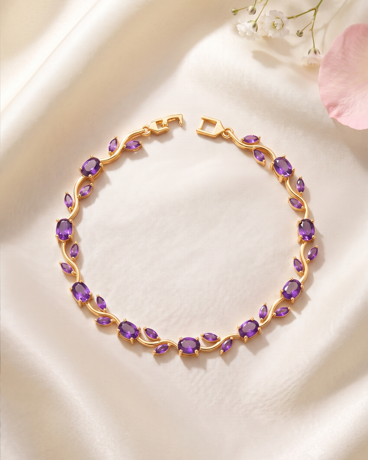 Tulip Amethyst Crystal Bracelet