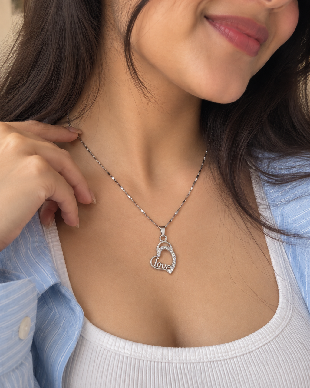 Love Lock Charm Necklace (Anti Tarnish)