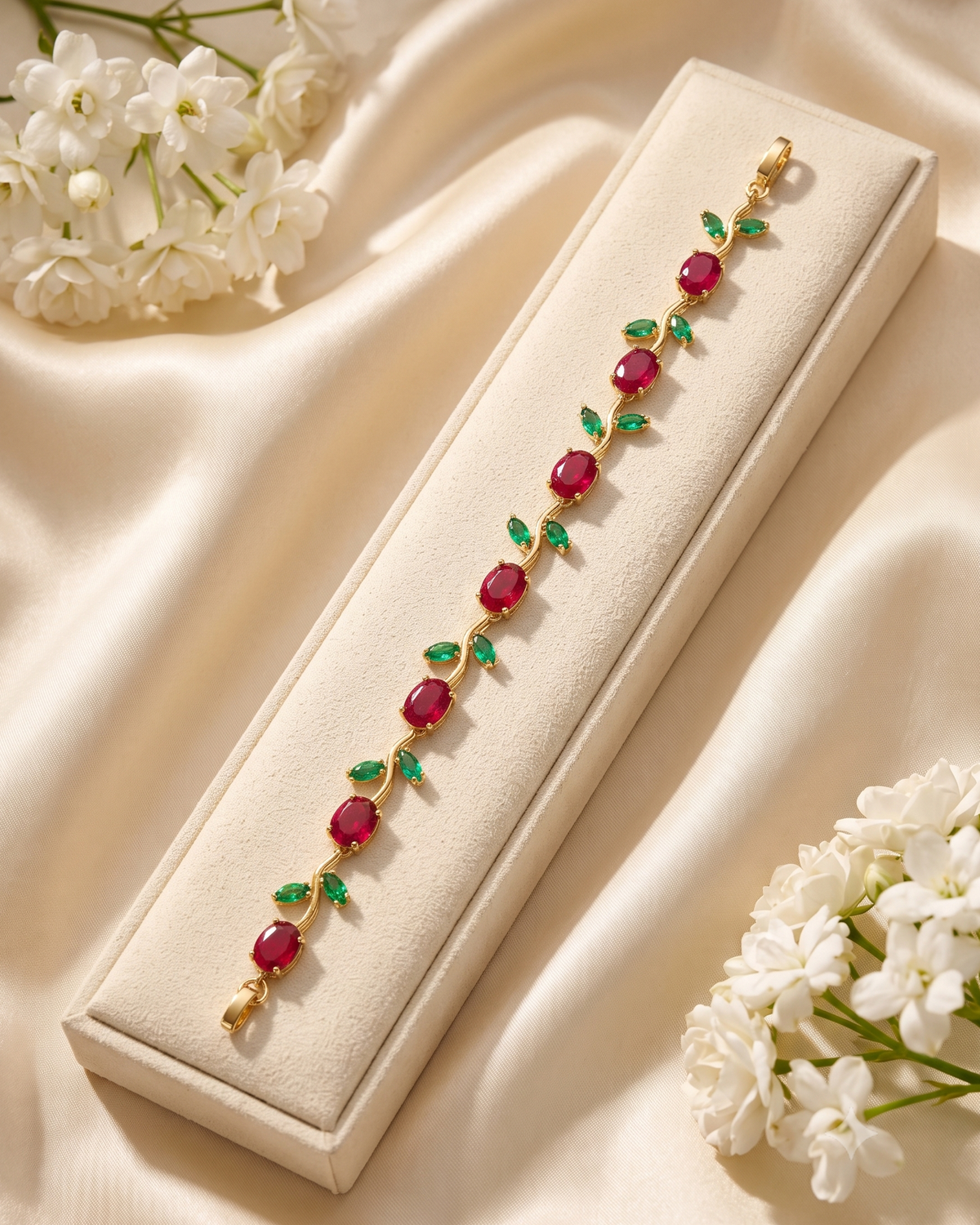 Tulip Ruby & Emerald Bracelet