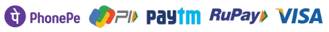 PhonePe, Google Pay, Paytm, RuPay and Visa accepted